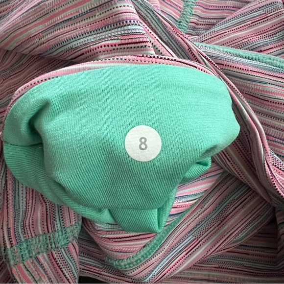 Women’s Lululemon Wunder Under Pant III Luxtreme Leggings Pink Cyber Stripe 8 - Picture 6 of 7